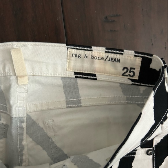 Rag & Bone Monochrome Striped The Legging Jeans 25 - Picture 5 of 9